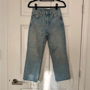 Topshop Light Blue Straight Leg Ankle Jeans, size 26